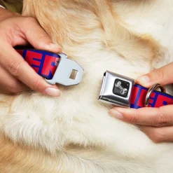 Dog Bone Seatbelt Buckle Collar - 'MERICA/Star Blue/Red/White