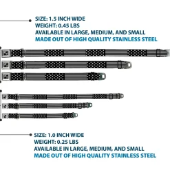 Dog Bone Seatbelt Buckle Collar - Americana Stars & Stripes2 Black/White