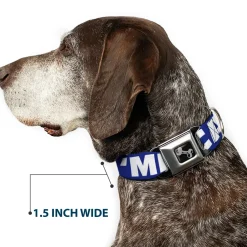 Dog Bone Seatbelt Buckle Collar - 'MERICA/USA Silhouette Blue/White/US Flag