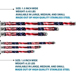 Dog Bone Seatbelt Buckle Collar - American Flag Vivid CLOSE-UP