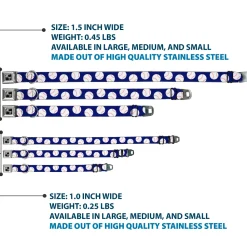 Dog Bone Seatbelt Buckle Collar - Baseballs Scattered Blue