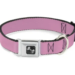 Dog Bone Seatbelt Buckle Collar - Baby Pink