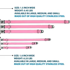 Dog Bone Seatbelt Buckle Collar - Baby Pink