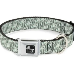 Dog Bone Seatbelt Buckle Collar - 100 Dollar Bill Old Series 2006 Repeat