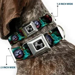 Dog Bone Seatbelt Buckle Collar - Astronaut Cat in Space