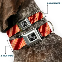 Dog Bone Seatbelt Buckle Collar - Bacon Slices Maroon
