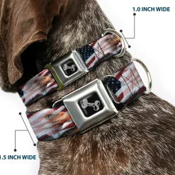 Dog Bone Seatbelt Buckle Collar - American Eagle Flags