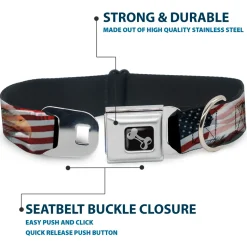 Dog Bone Seatbelt Buckle Collar - American Eagle Flags