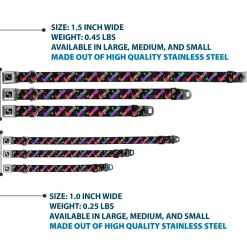 Dog Bone Seatbelt Buckle Collar - 3-D Glasses w/Stars Multi Color