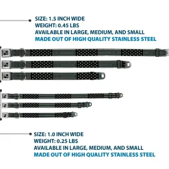 Dog Bone Seatbelt Buckle Collar - Americana Stars & Stripes2 Weathered Black/Gray