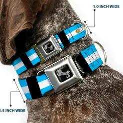 Dog Bone Seatbelt Buckle Collar - Argentina Flags