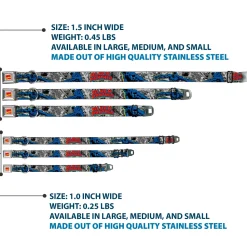 Dog Collar AVA - MARVEL COMICS LOGO FULL COLOR - CLASSIC BLACK PANTHER ACTION POSES/STACKED COMICS