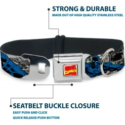 Dog Collar AVA - MARVEL COMICS LOGO FULL COLOR - CLASSIC BLACK PANTHER ACTION POSES/STACKED COMICS