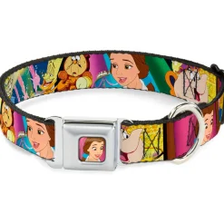 Dog Collar DYEL-Surprised Belle Full Color Pink - Beauty & the Beast Be Our Guest Scenes