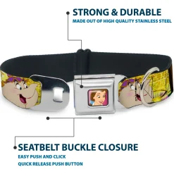 Dog Collar DYEL-Surprised Belle Full Color Pink - Beauty & the Beast Be Our Guest Scenes