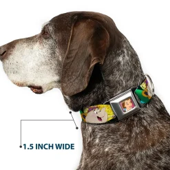 Dog Collar DYEL-Surprised Belle Full Color Pink - Beauty & the Beast Be Our Guest Scenes