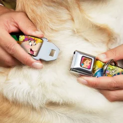 Dog Collar DYEL-Surprised Belle Full Color Pink - Beauty & the Beast Be Our Guest Scenes