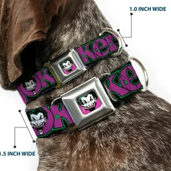 Dog Collar JKA-Joker Face - Joker Face/Logo/Spades Black/Green/Purple