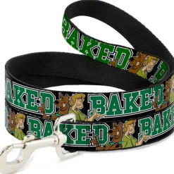 Dog Leash - Scooby Doo & Shaggy Pose/BAKED Black/Green