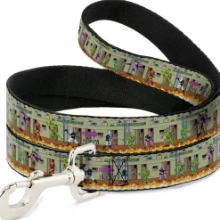 Dog Leash - Teenage Mutant Ninja Turtles Battle Foot Soldiers Ninjas Video Game Scene Tan
