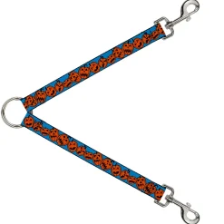 Dog Leash Splitter - Jack-o'-Lanterns Blue