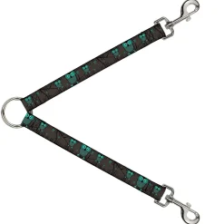 Dog Leash Splitter - Owls in Trees Turquoise