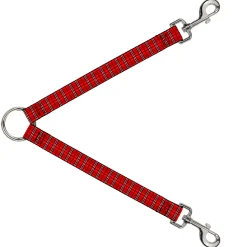Dog Leash Splitter - Plaid Red