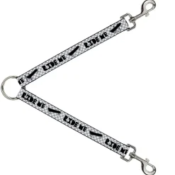 Dog Leash Splitter - RIDE ME Skateboard w/Mini Checker White/Gray/Black