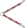 Dog Leash Splitter - Rose Trio/Leaves Pink