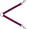 Dog Leash Splitter - Safety Pins Black/Fuchsia