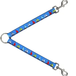 Dog Leash Splitter - Sailboats Blue