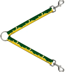 Dog Leash Splitter - Seattle Skyline Green/Yellow