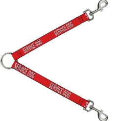 Dog Leash Splitter - SERVICE DOG Red Black White