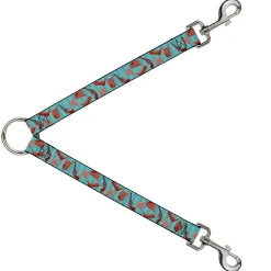 Dog Leash Splitter - Sheriff's Gear/Vertical Stripe Turquoise/Browns