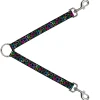 Dog Leash Splitter - Sketch Skull/Star/Heart/Checker Black/Multi