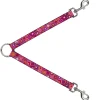 Dog Leash Splitter - Skewed Squares Stacked Purple/Orange/Pinks