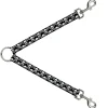 Dog Leash Splitter - Skull & Cross Bones Staggered Black White