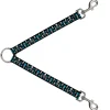 Dog Leash Splitter - Skulls & Stars Black/White/Blue