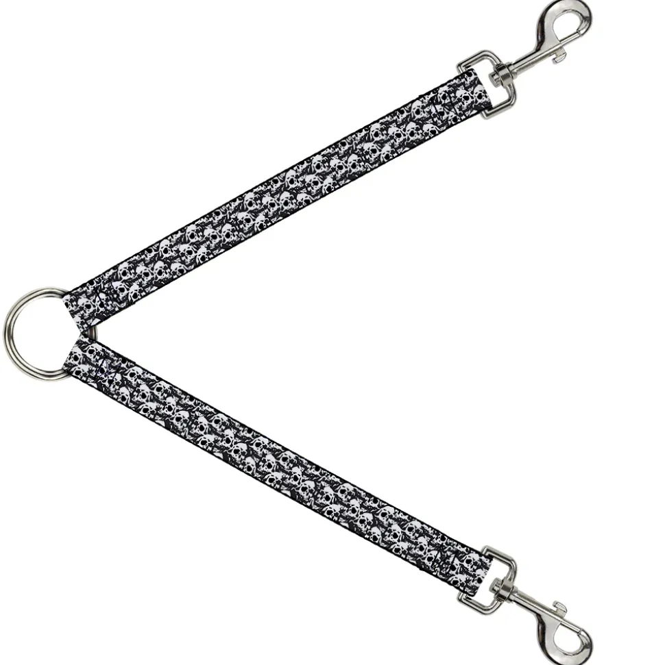 Dog Leash Splitter - Skull Yard Black/White