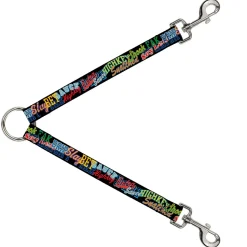 Dog Leash Splitter - Slang Verbiage Stacked Black/Multi Color