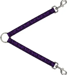 Dog Leash Splitter - Sleeve Skulls Black/Purple