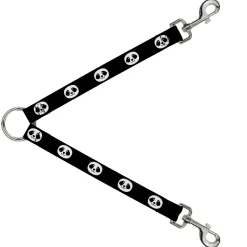Dog Leash Splitter - Smiling Panda Face Black/White