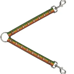 Dog Leash Splitter - Smoking Monkey Repeat Argyle Rasta