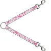 Dog Leash Splitter - Splatter White/Pink