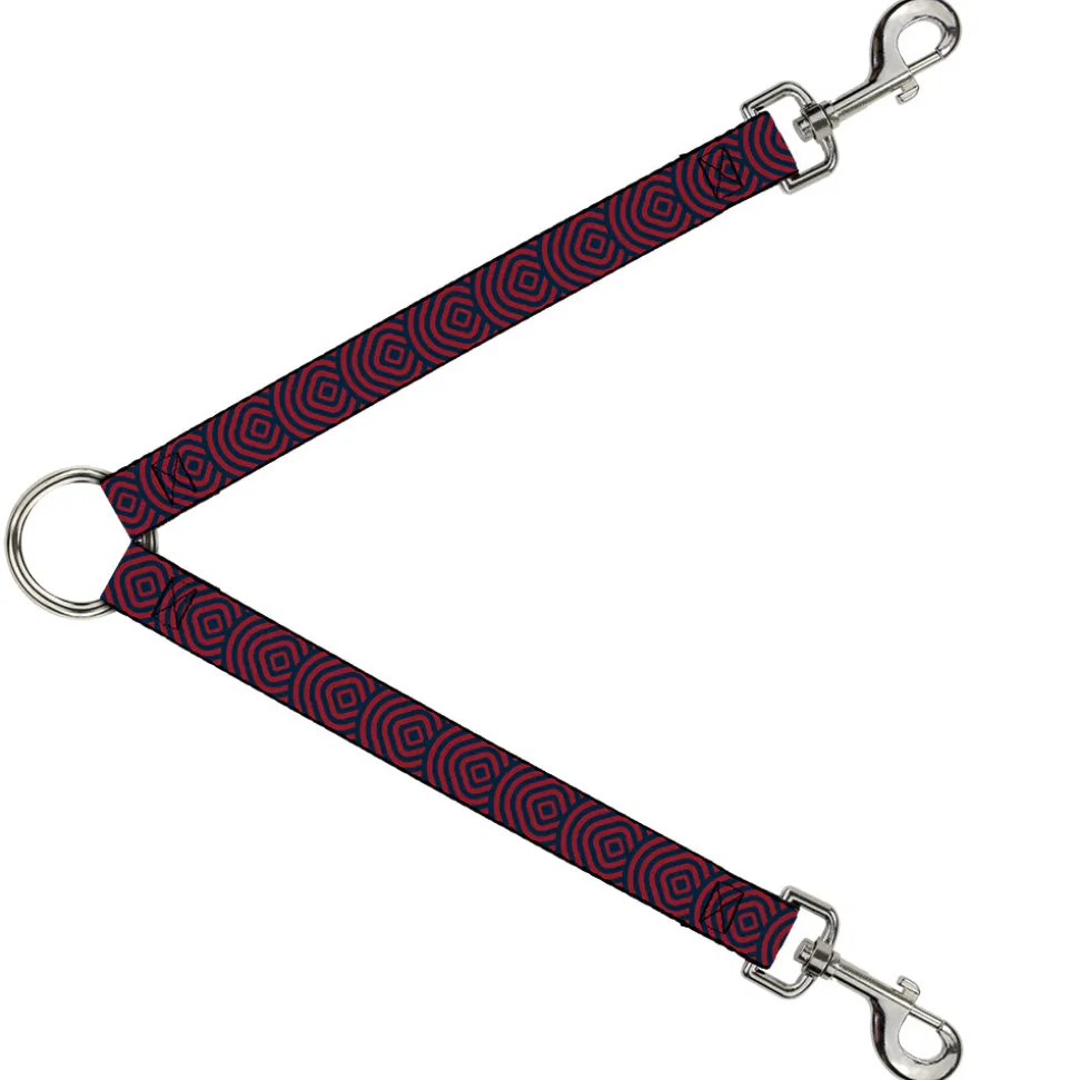 Dog Leash Splitter - Square Target Red/Navy
