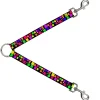 Dog Leash Splitter - Squares Black/Multi Color