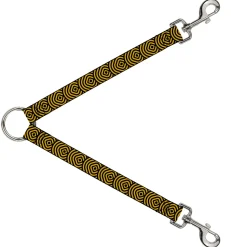 Dog Leash Splitter - Square Target Gold/Black