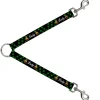 Dog Leash Splitter - St. Pat's LUCKY Pot of Gold/Shamrocks Scattered Black/Green/White