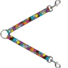 Dog Leash Splitter - Stained Glass Mosaic2 Multi Color/Navy