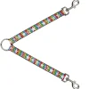 Dog Leash Splitter - Stars w/Lines Gray/Multi Color/White